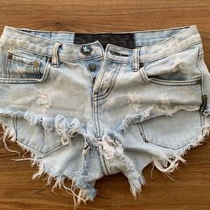 One Teaspoon Light Wash Shorts